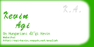 kevin agi business card